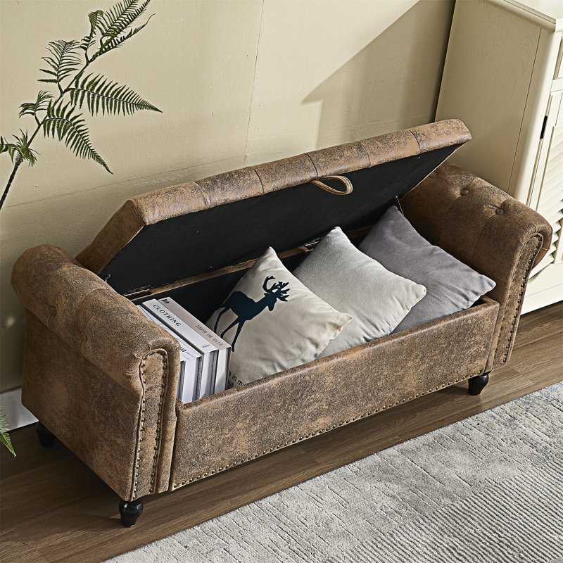 Banc de rangement en tissu