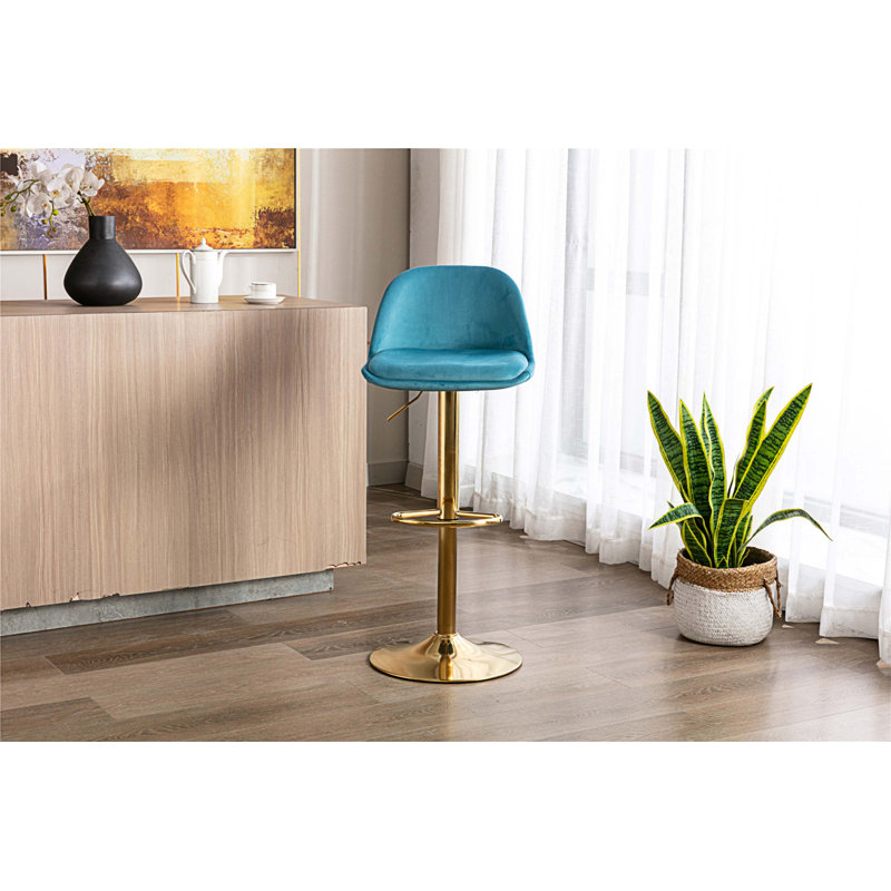 Tabouret à hauteur réglable Marell, Bleu