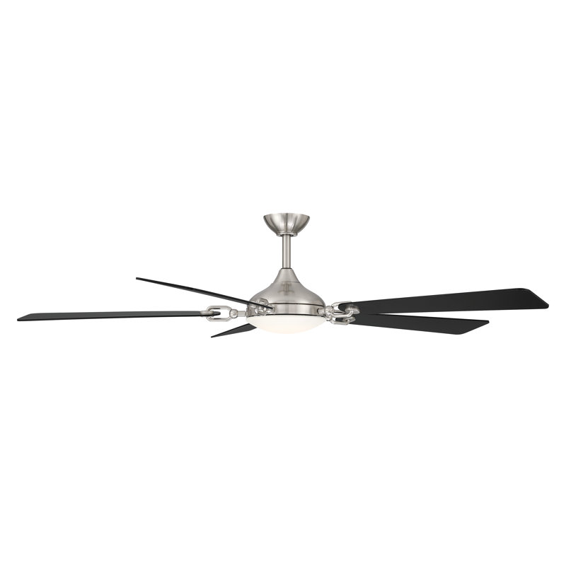 Cadena 65" 5CCT LED Smart Ceiling Fan, Nickel, Coal