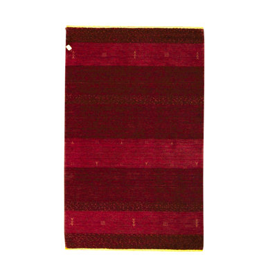 Gabbeh Hand-Knotted High-Quality Red Area Rug