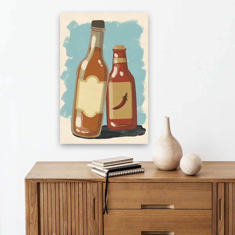«Spices Hot Sauces», impression d'art mural rustique contemporain, H 18 po x l 12 po