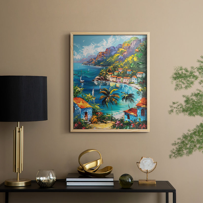 «NAUTICAL Series», impression encadrée en bois massif, Naturel, H 11 po x l 9 po