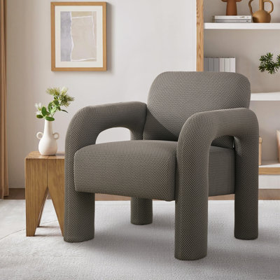 Upholstered Barrel Accent Armchair 