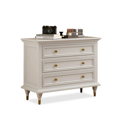 Armoire d'appoint en bois manufacturé blanc massif