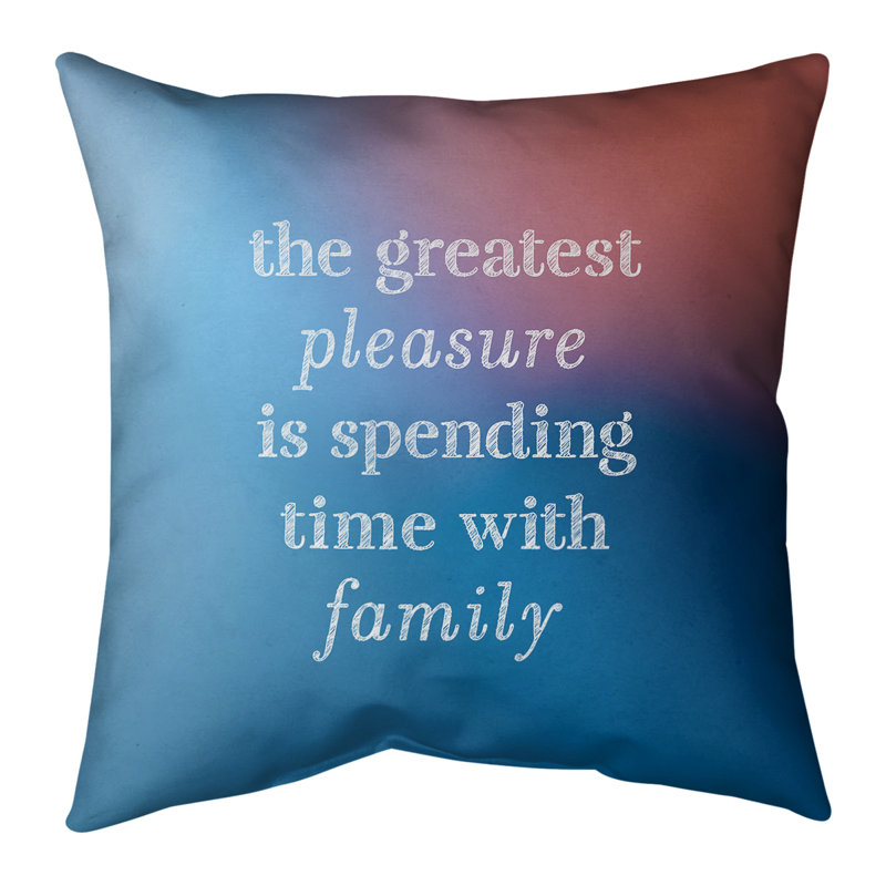 Coussin de sol, 36 po x 36 po, Bleu / Rose