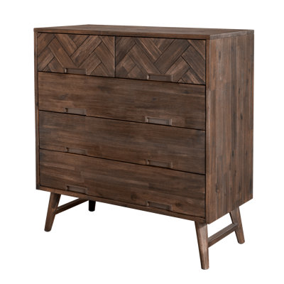 Wilmot Solid Wood 100cm W 5 - Drawer Chest of Drawers