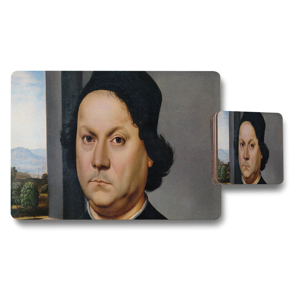 Placemat And Coaster Set Featuring Classic Portrait Artwork