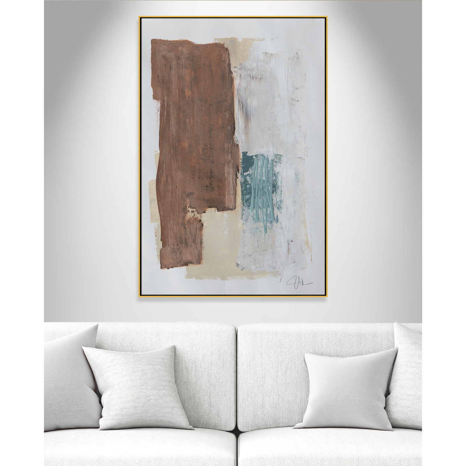 Together We Work I Print, 61.5'' H x 41.5'' W x 2'' D, Gold Framed