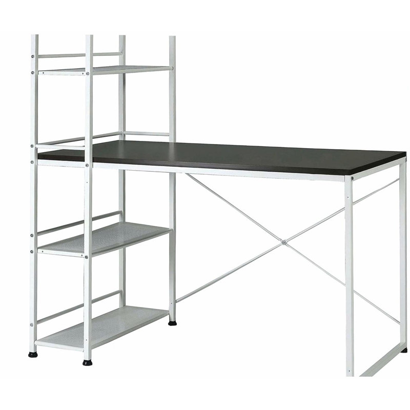 Reversible Smart Workstation Wooden Desk White/Brown