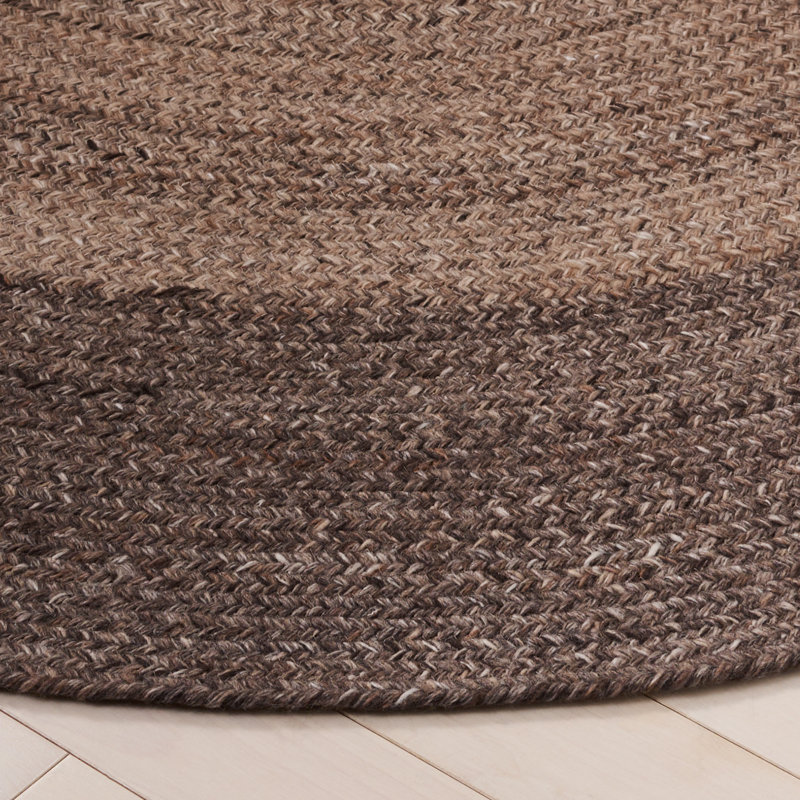 Tapis géométrique tressé à la main Bra7, Rond 5 pi