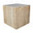 Felix 15" Minimalist Marble Cube End Table, Natural Travertine Beige Stone Square Block Side Table, Solid Glossy Living Room Accent Pedestal-1745844361