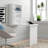 Wall Mounted Fold Out Convertible Desk, Multi-Function Floating Desk with Storage Shelf for Home Office, White-1239275334