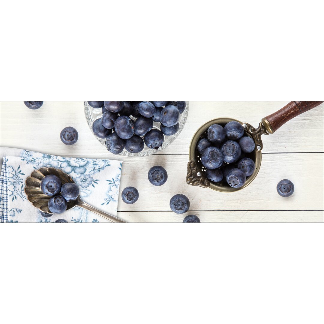 Glasbild Blueberries II, Kunstdruck