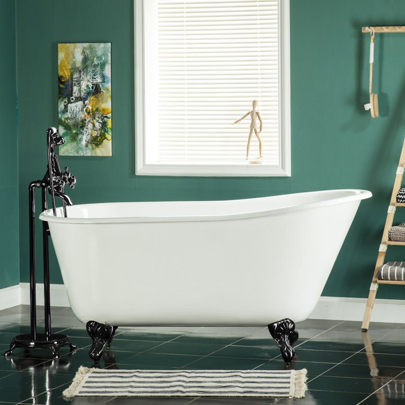 Baignoire sur pattes ovale en fonte 53 po Kingston Eden, Noir mat