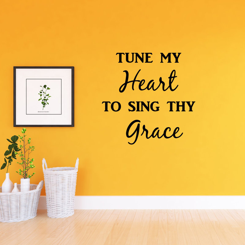 Décalcomanie murale christian quotes my cardiaque to chanter thy grace, 40 x 40