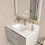 Comptoir de meuble-lavabo en marbre de 37 po, comptoir avec 1 trou pré-percé, comptoir de salle de bain avec lavabo central rectangulaire encastré et dosseret de 4 po de hauteur