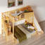 Lit superposé avec escalier de rangement, tablette, glissade et garde-robe-35275596
