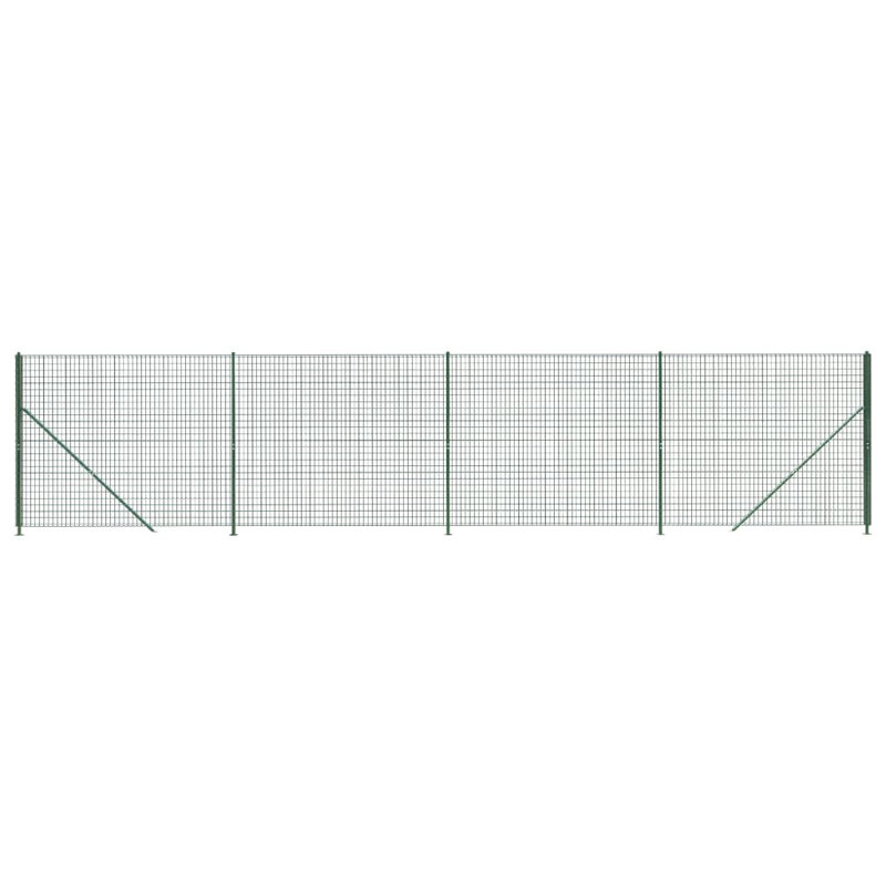 Bethen Metal Wire/Mesh Fence, Green, 7, 200cm H x 1000cm W x 5cm D