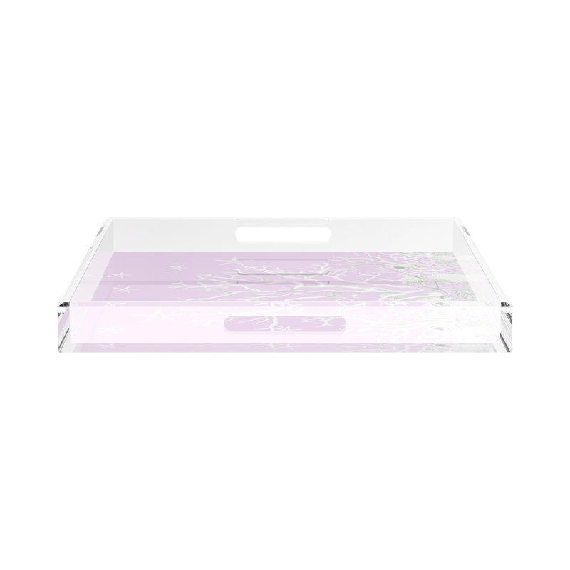 Plateau décoratif carré en acrylique Coral Reef, Lilas, L 18 po x P 18 po x H 2 po