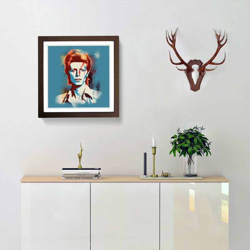 David Bowie Retro - Framed Print, Walnut