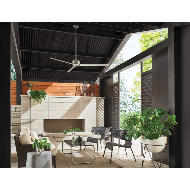 Ventilateur de plafond extérieur à 3 pales 72 "avec commande murale Indy, Bronze mat métallique