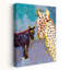 Art mural abstrait cheval tacheté et poulain