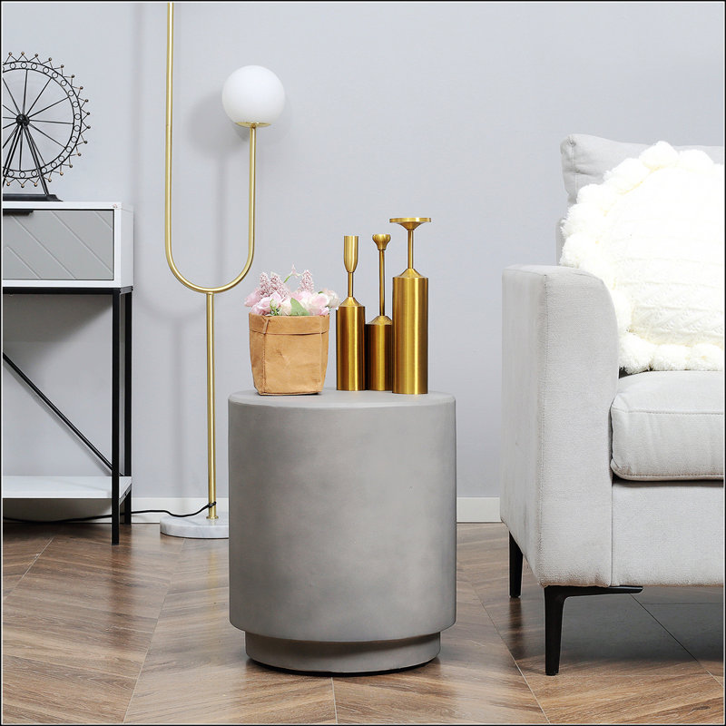 Lightweight Accent Table With Concrete Finish