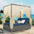 Adjustable Sun Bed With Curtain, High Comfort And Versatile Design For Outdoor Relaxation