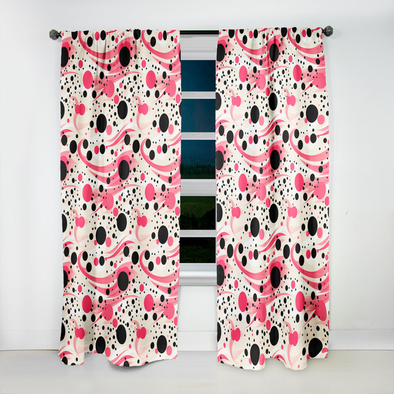 Paire de rideaux Popart Dynamic Doodle Dots III - Pois, L 52 po x L 108 po