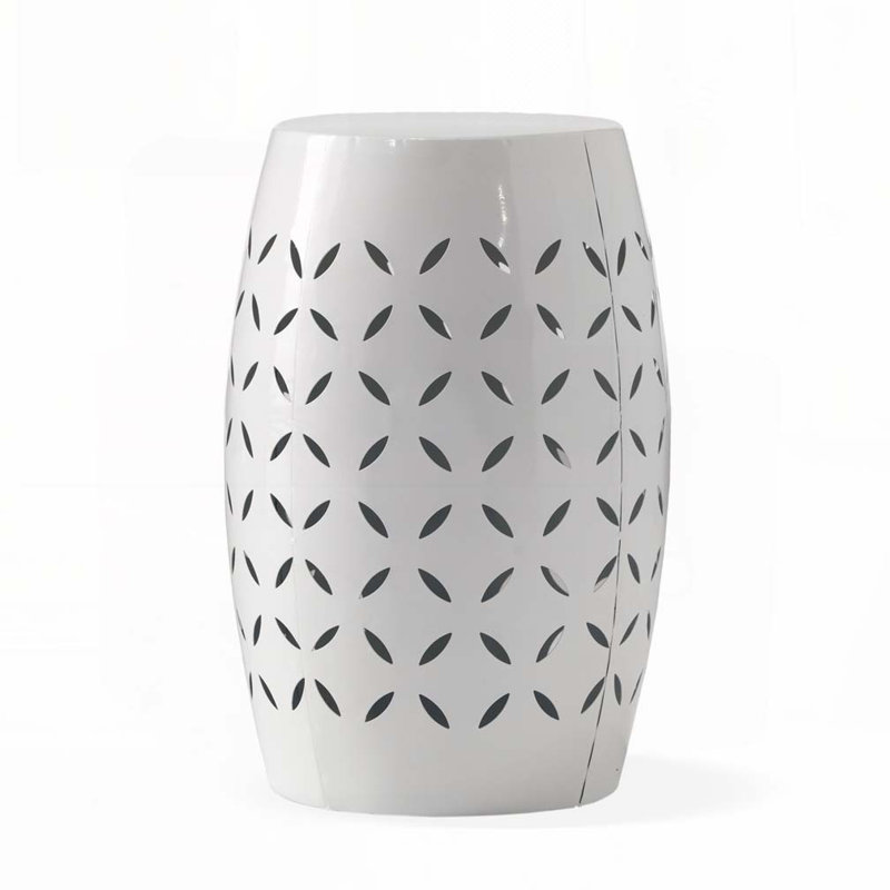 Outdoor Metal Patio Side Table,End Table, White