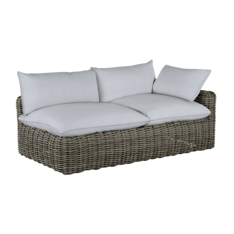 Canapé modulaire Montecito N-Dura, Welt, Lin chambray, Gris ardoise