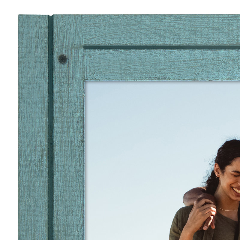 Americanflat Rustic Picture Frame - Polished, Crystal Clear Glass, 18" x 24", Rustic Turquoise