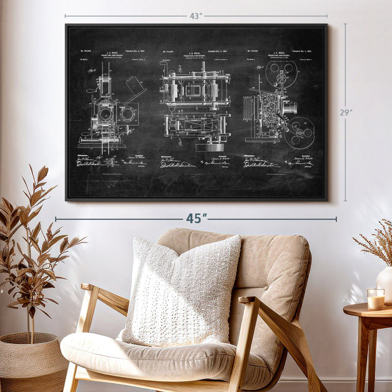 Brevet «Projecting Kinetoscope 1902 Brevet», H 29 po x l 43 po