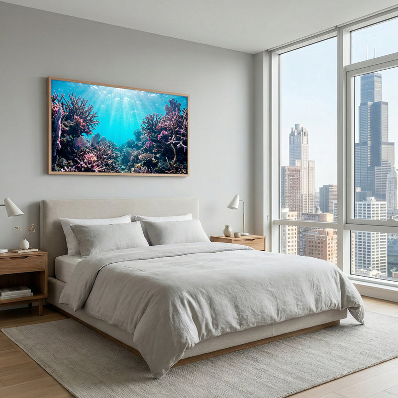 Underwater Coral, reproduction d'art sur toile, ensemble de 1, L 58 po x H 28 po, Naturel
