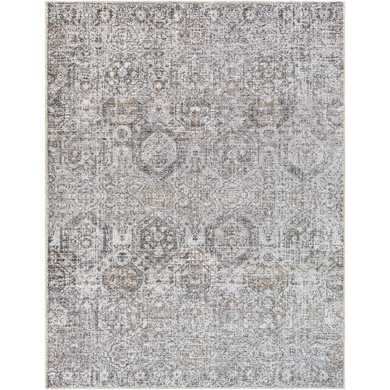 Kaidence Chenille Washable Geometric Rug, Rectangle 6'7" x 9'