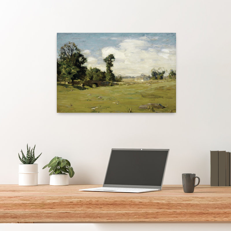 Paysage champêtre abstrait contemporain, art naturel, H 24 po x l 16 po