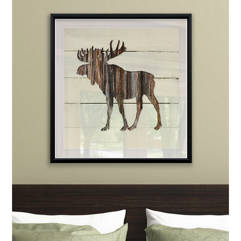 Orignal des bois - Impression, H 26,5 po x l 26,5 po x P 1,5 po, Blanc / aubergine / banane / brun clair / rouge br