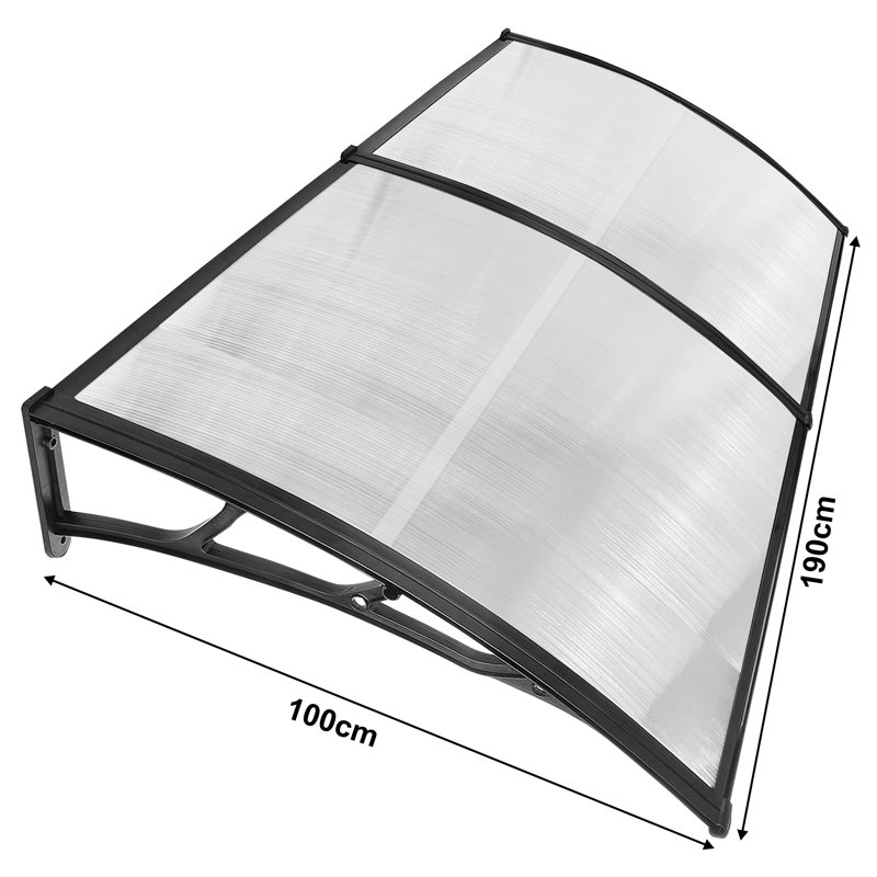 Dakota Fields 190 cm W x 100 cm D Retractable Door / Window Awning, Black