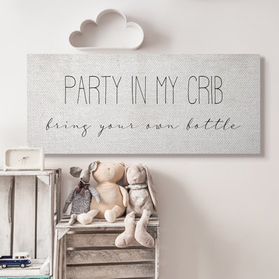 Letterly Party In Crib Quote BYOB Baby Bottle Humour