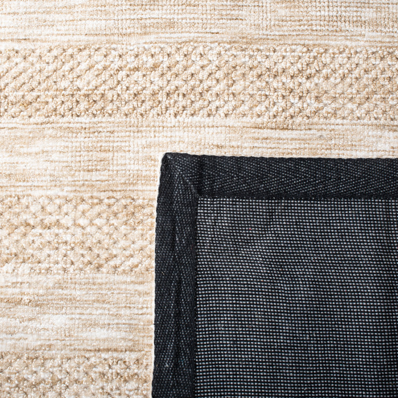Tapis beige touffeté à la main Elliana, Carré 6 pi