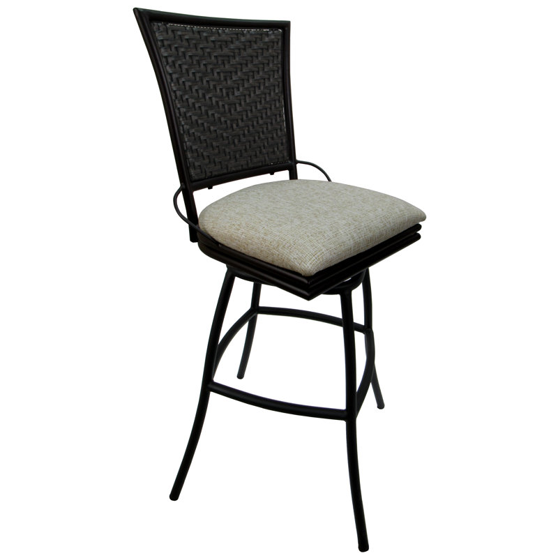 Tabouret de bar 30 po, Lin turquoise, Brun, Bar Stool (30" Seat Height)