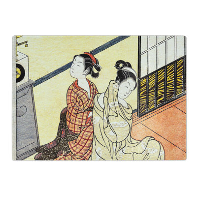 Tempered Glass Chime of the Clock by Harunobu Suzuki Chopping Board