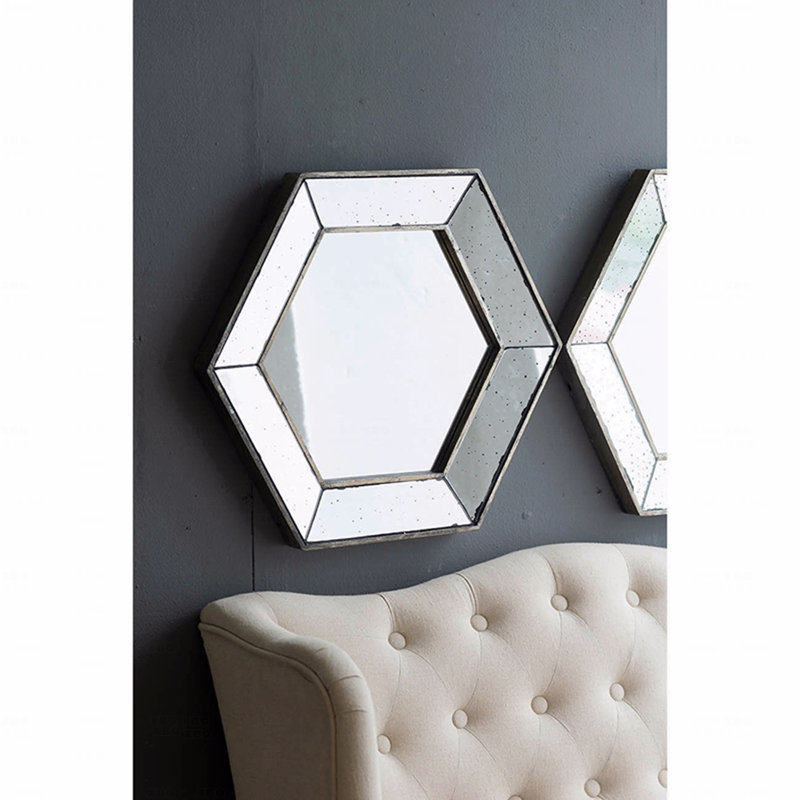 Miroir mural 21 po x 18 po Hexagon