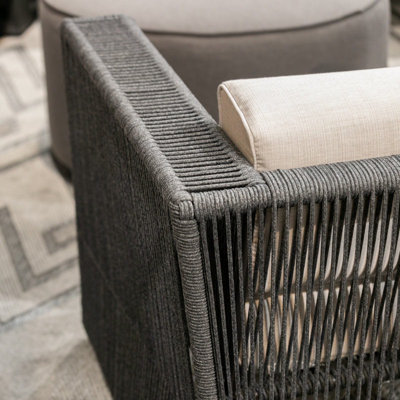 Milano Outdoor Lounge Chair, Echo Ash Sunbrella®, Black