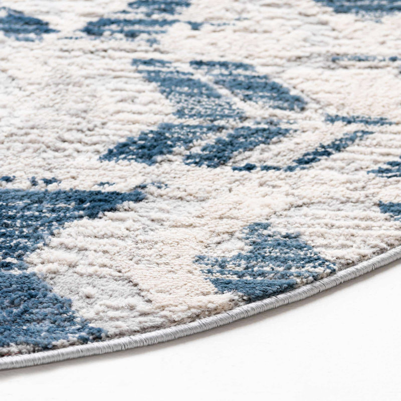 Geometric Indoor Rug, Round 4'1"