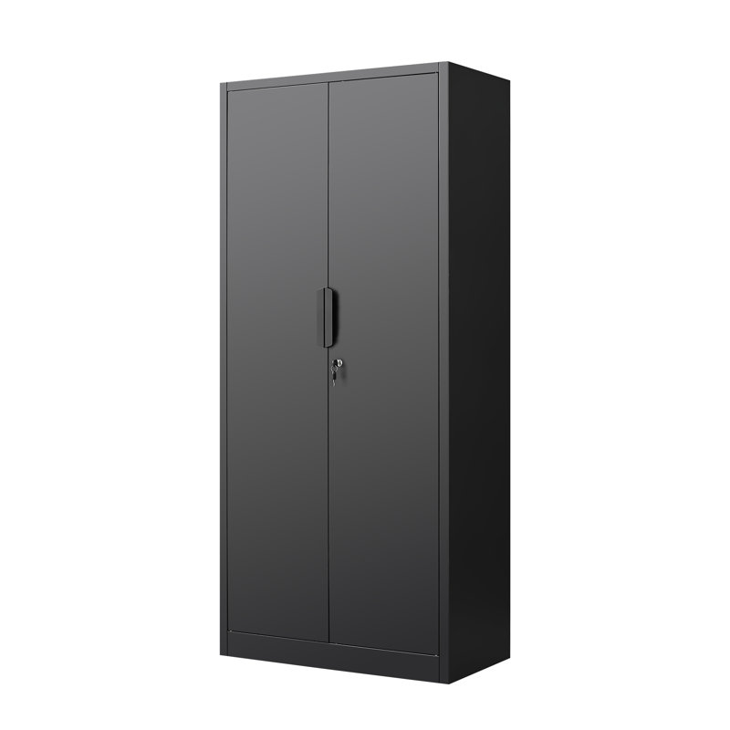 Classeur à 2 portes avec serrure, H 16,54 po x l 70,87 po x P 31,5 po, Noir