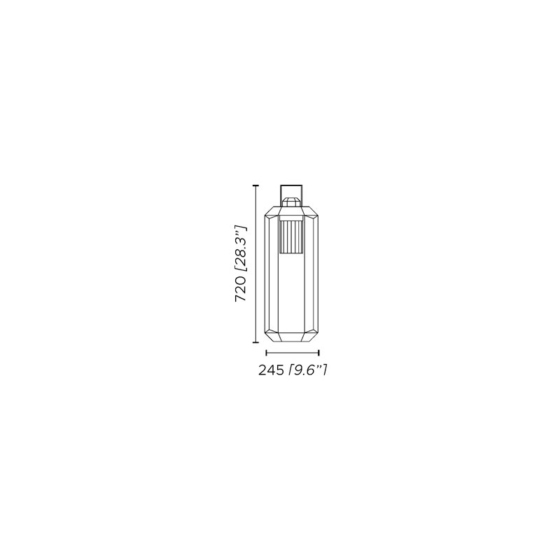 Cube Outdoor Lantern Small Battery, 28.3" H x 9.6" W x 9.6" D, Dark Bronze