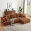 Canapé modulaire surdimensionné en L Chenille, design minimaliste, canapé-lit confortable pour les salons, les appartements et les espaces de réception