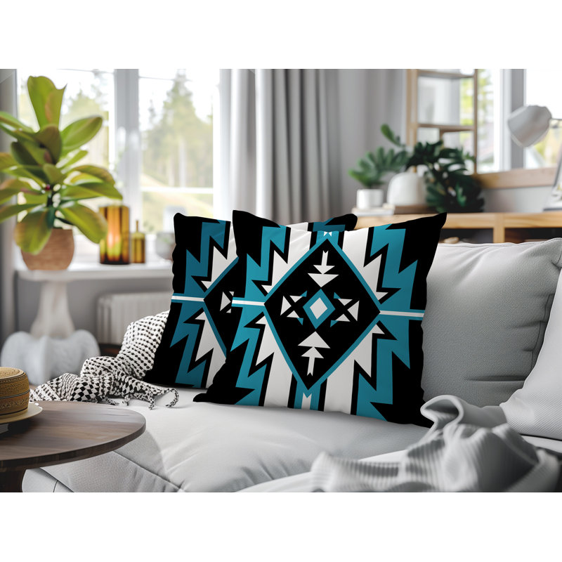 Oreiller réversible intérieur / extérieur Loma, 18 x 18, Turquoise