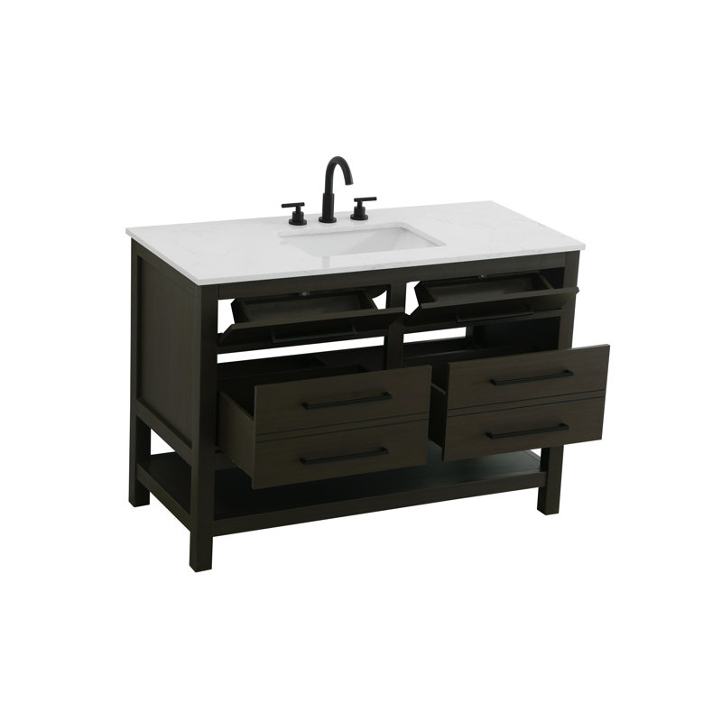 48 inch Single Bathroom Vanity_Modern_VF60548, Mocha Brown